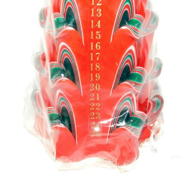 Vintage 80s Christmas Ribbon Advent Candle UNUSED Holiday Xmas Holiday - Picture 7 of 11